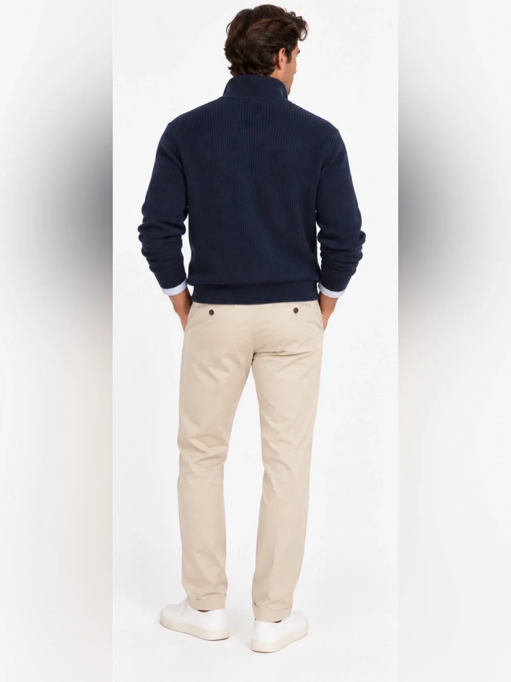 J.Crew Heritage cotton ribbed quarter-zip sweater in navy